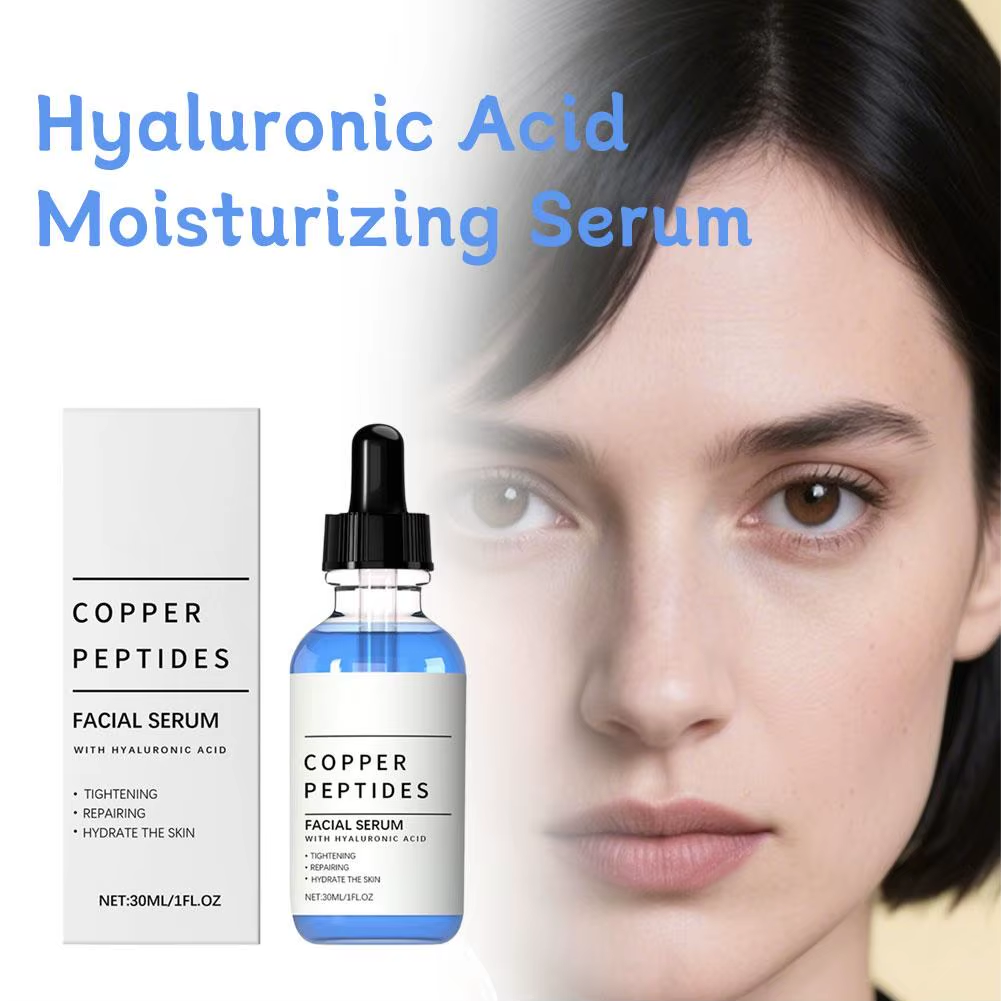 30Ml Copper Peptides Hyaluronic Acid Serum Moisturizing Hydrating Essence Tightening Repairing, Radiant Lustrous Facial Skincare